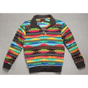 Western‎ Wits Womens Size Small Fleece Pullover Jacket Aztec Southwestern Print